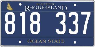 RI license plate 818337