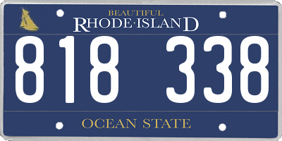 RI license plate 818338