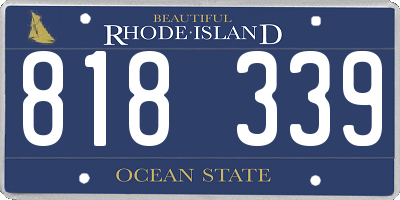RI license plate 818339