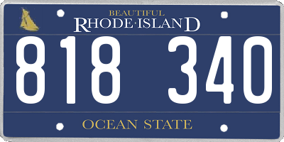 RI license plate 818340