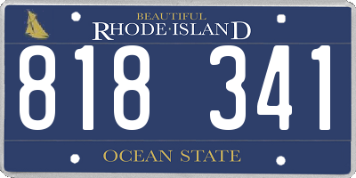 RI license plate 818341