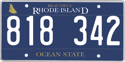 RI license plate 818342