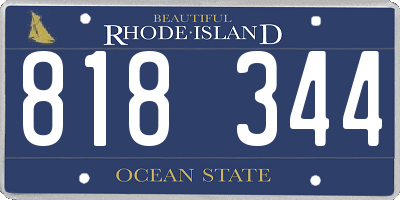 RI license plate 818344
