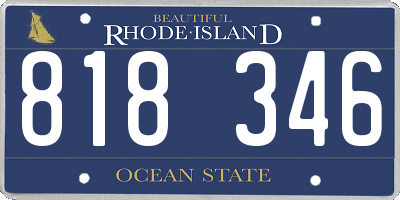 RI license plate 818346