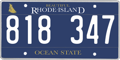 RI license plate 818347