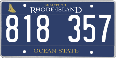 RI license plate 818357