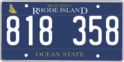 RI license plate 818358