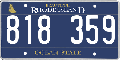 RI license plate 818359