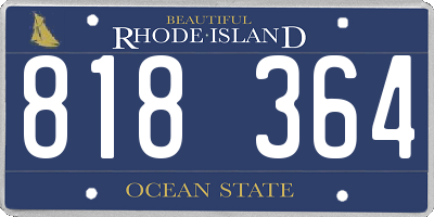 RI license plate 818364