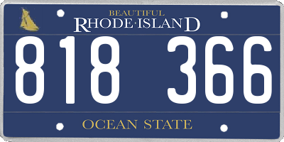 RI license plate 818366
