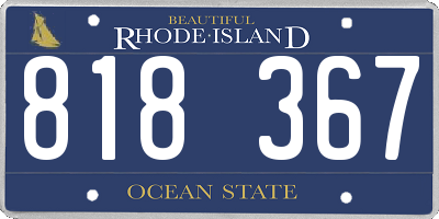 RI license plate 818367