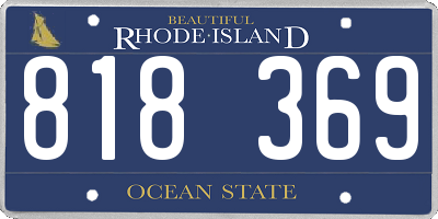 RI license plate 818369