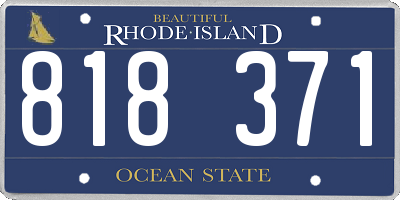 RI license plate 818371