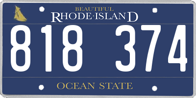 RI license plate 818374