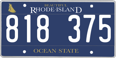 RI license plate 818375