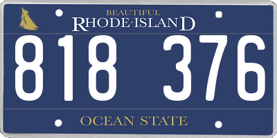 RI license plate 818376