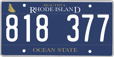RI license plate 818377