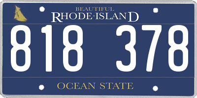 RI license plate 818378