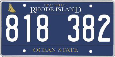 RI license plate 818382