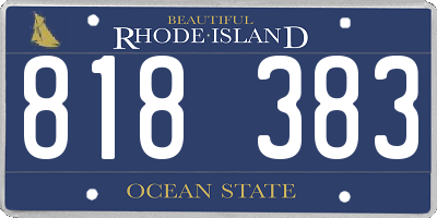 RI license plate 818383