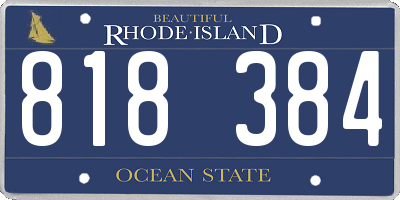 RI license plate 818384