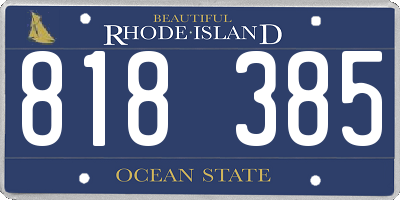 RI license plate 818385