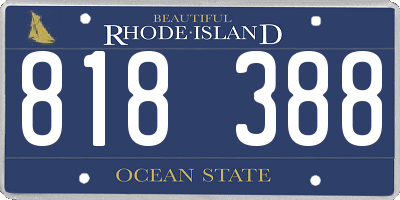 RI license plate 818388