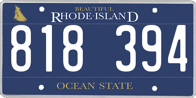 RI license plate 818394