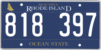 RI license plate 818397
