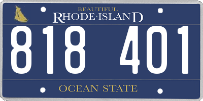 RI license plate 818401