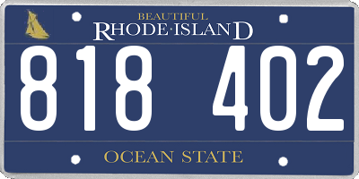 RI license plate 818402