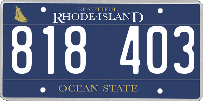 RI license plate 818403