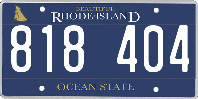 RI license plate 818404