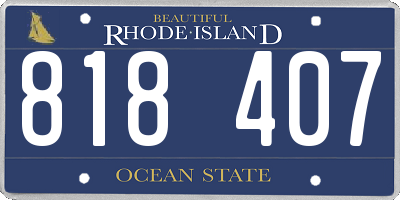 RI license plate 818407
