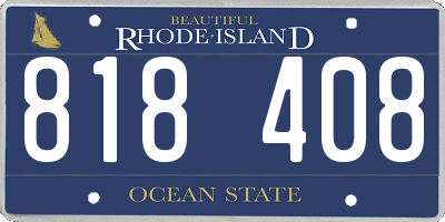 RI license plate 818408