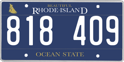 RI license plate 818409
