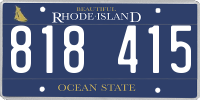 RI license plate 818415