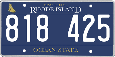 RI license plate 818425
