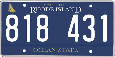 RI license plate 818431