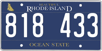 RI license plate 818433