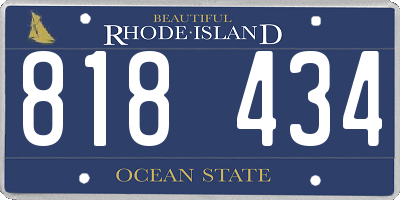 RI license plate 818434