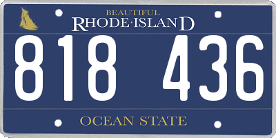 RI license plate 818436