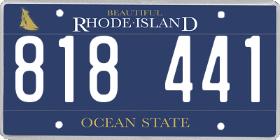 RI license plate 818441