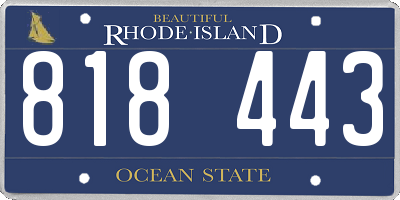RI license plate 818443