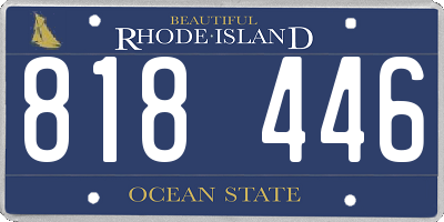 RI license plate 818446