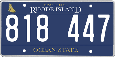 RI license plate 818447