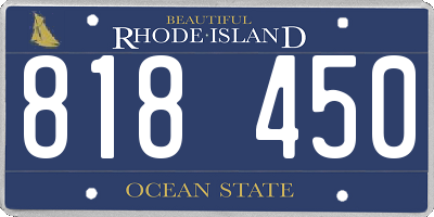 RI license plate 818450
