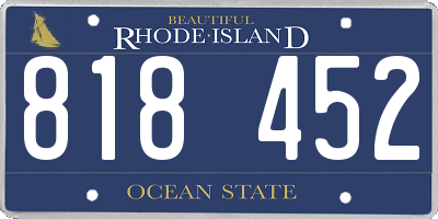 RI license plate 818452