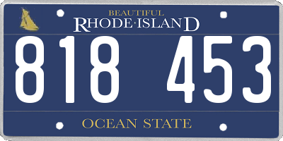 RI license plate 818453