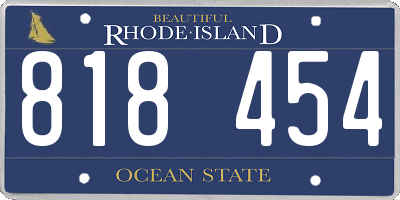RI license plate 818454